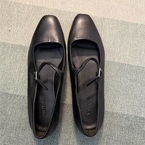 VINCE Mary Jane Flats Size 6.5 Worn Once Minor Damage To Right Toe